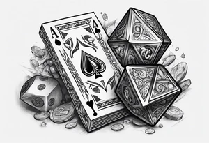 spades and dice and money tattoo idea