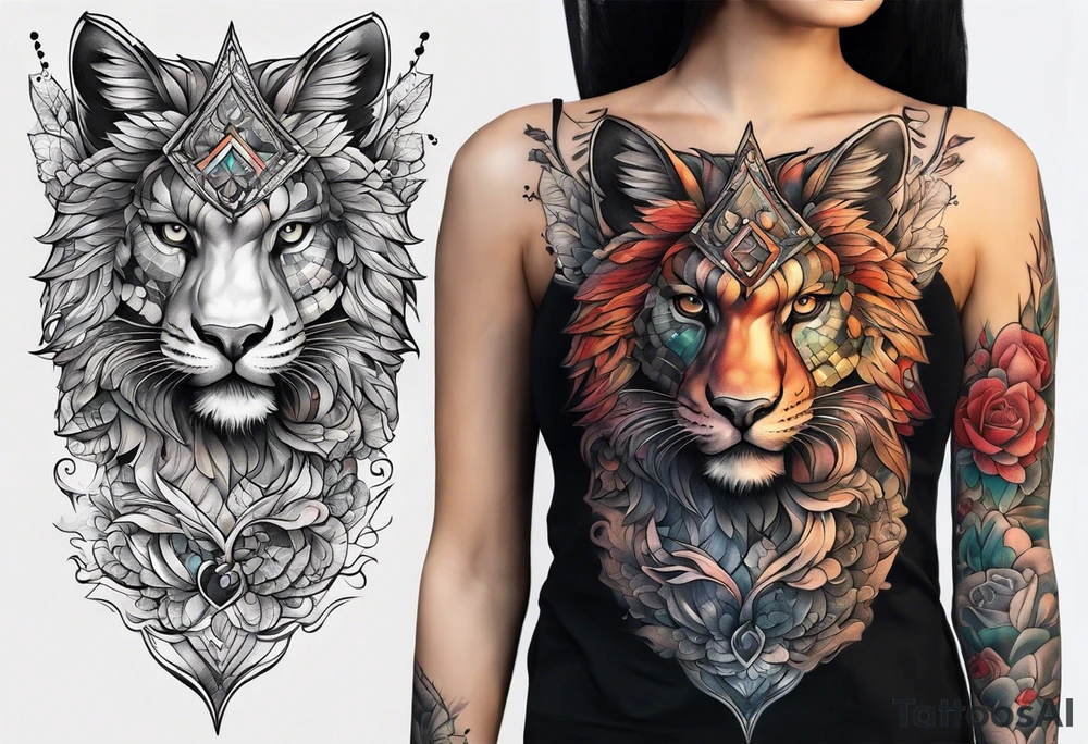 full body tattoo rectangle tattoo idea