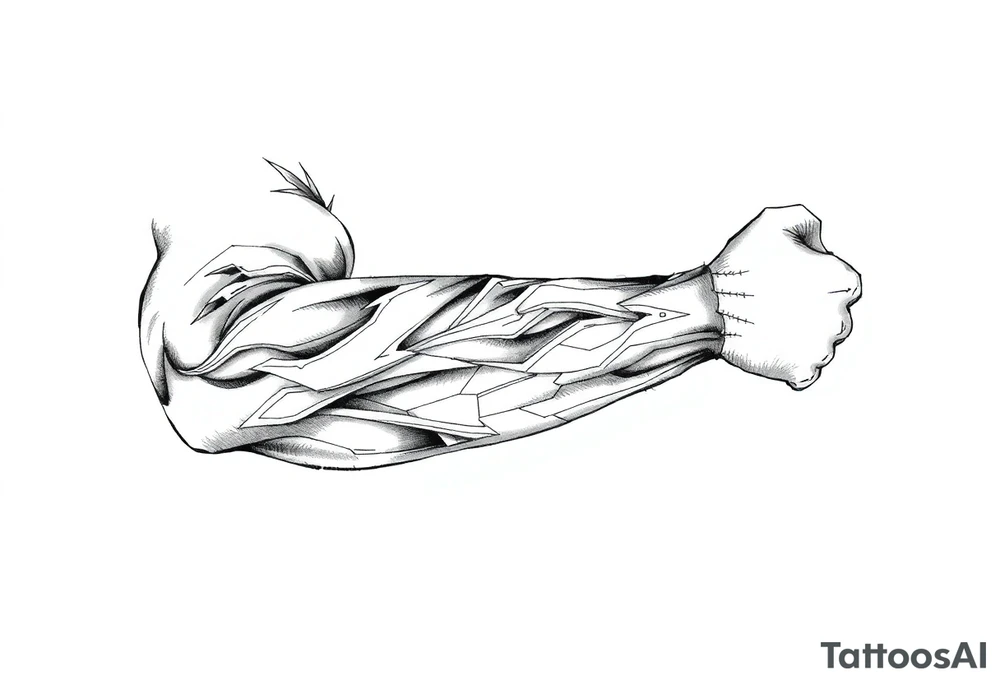Goth and heavy metal arm 
sleeve tattoo idea