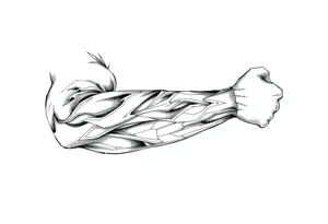 Goth and heavy metal arm 
sleeve tattoo idea