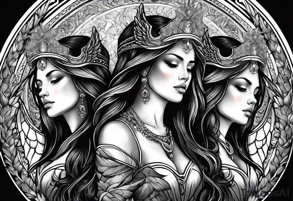 3 angels with halos tattoo idea