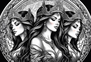 3 angels with halos tattoo idea