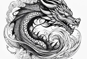dragon swirling tattoo idea