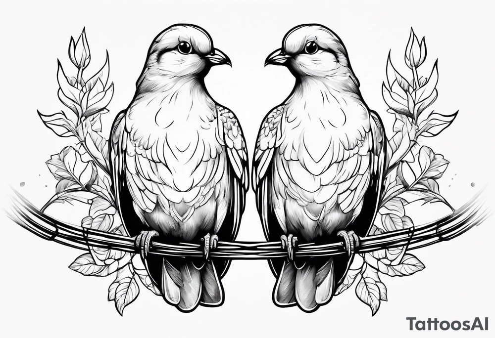 two doves sitting on a wire tattoo idea