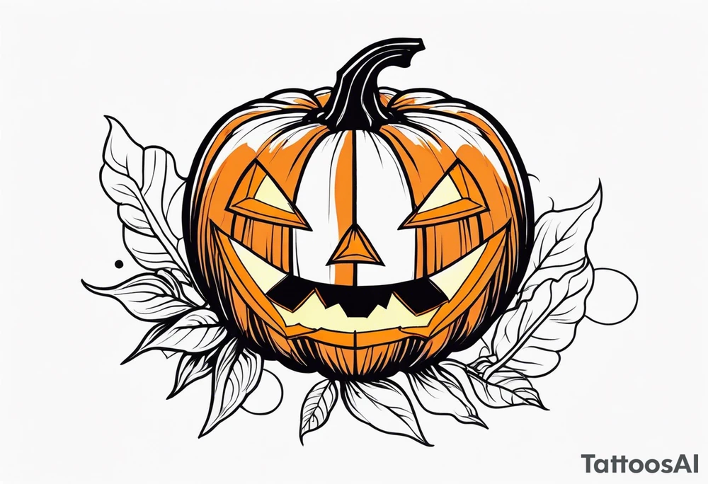 pumpkin halloween tattoo idea