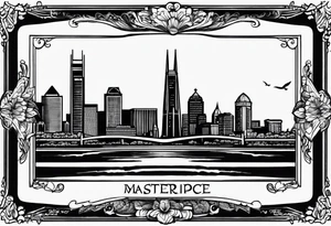 saint louis missouri skyline in a simple frame tattoo idea