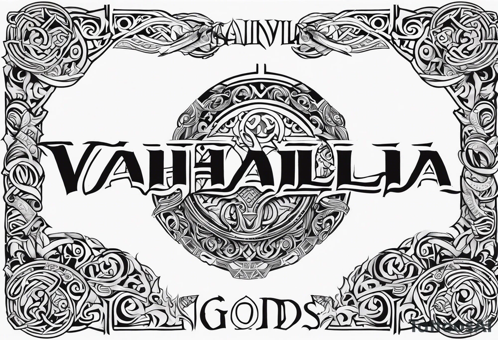 Valhalla viking gods tattoo idea