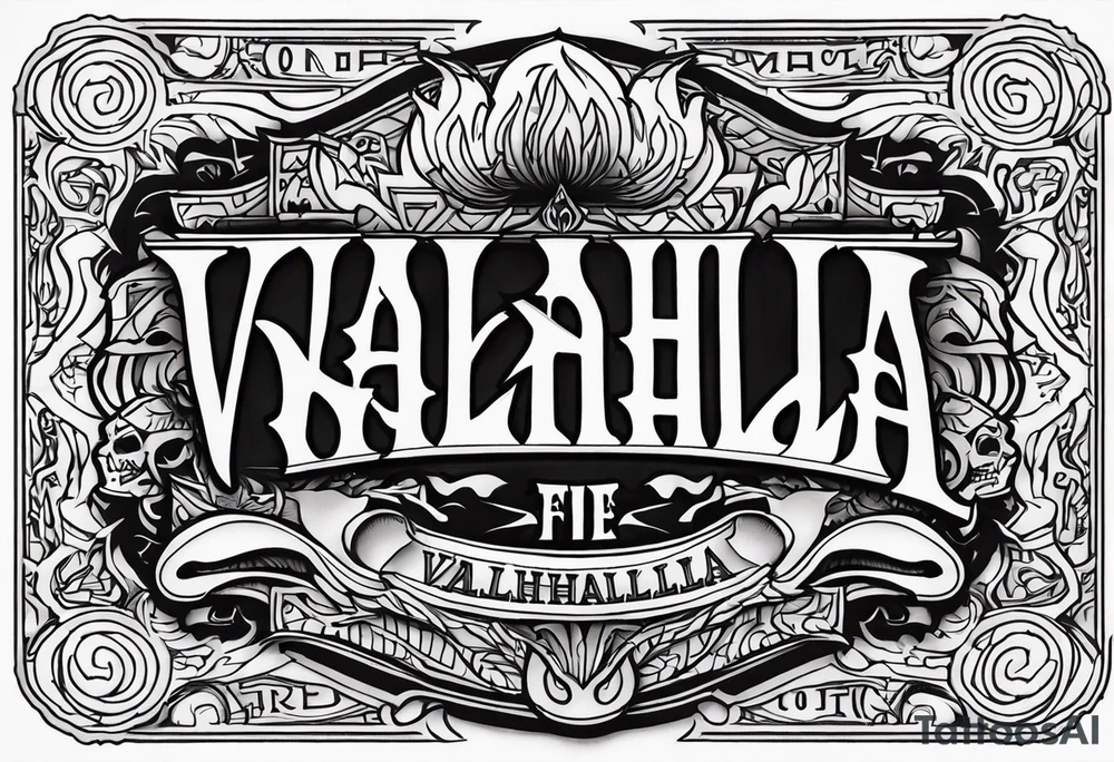 Valhalla on  fire tattoo idea