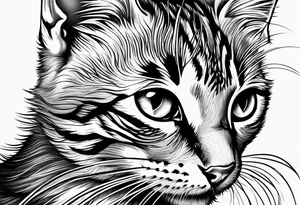 Short hair Kitten tattoo idea