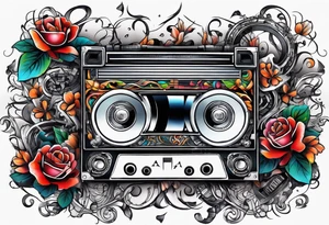 sleeve

intertwined music notes, cassette tape record tattoo idea