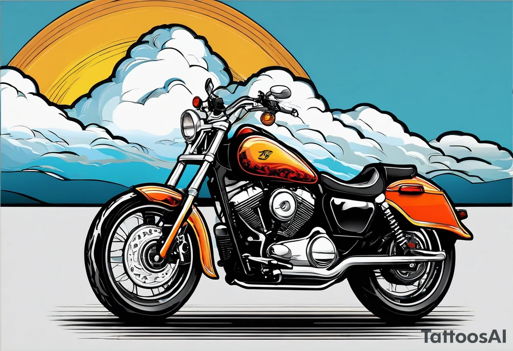 A silly goose riding a drop bar road bike. The goose should be wearing block sunglasses. Not a motorcycle. tattoo idea