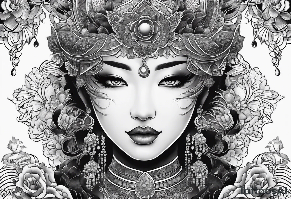 under boob  moon and lace tattoo idea