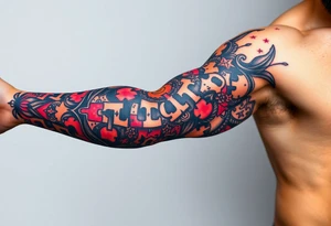full left arm sleeve dedicated to my son with autism tattoo idea