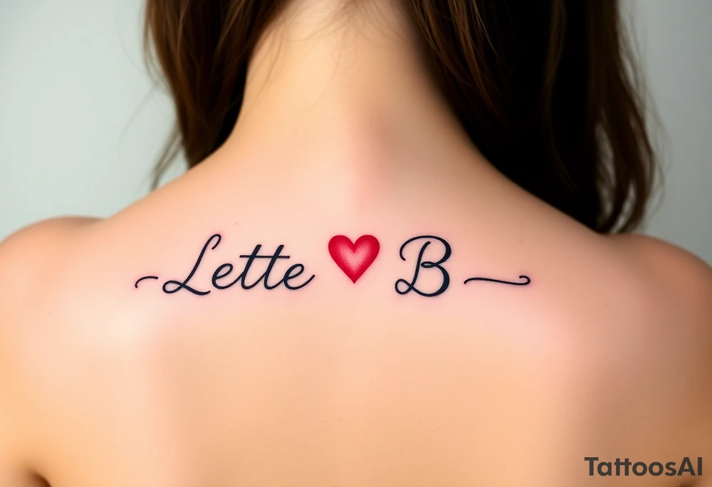 Letter B with a heart tattoo idea