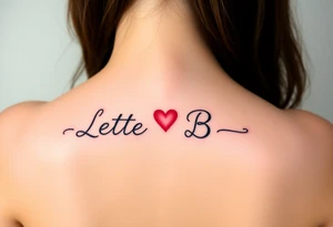 Letter B with a heart tattoo idea