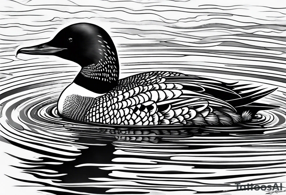 loon swimming tattoo idea