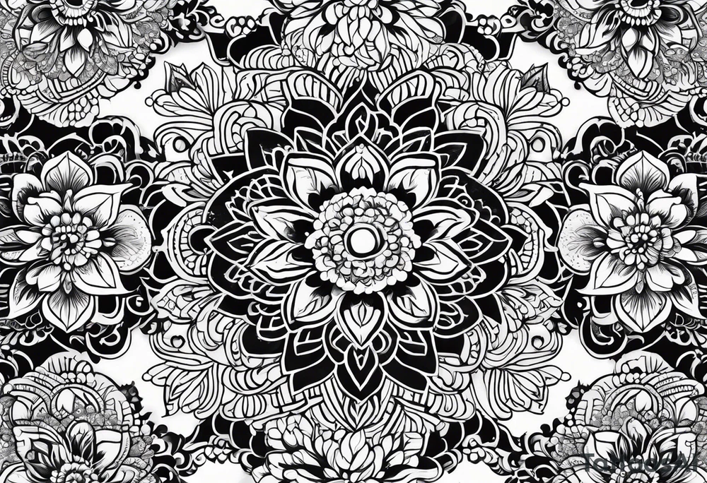 Henna lace with cascading tattoo idea