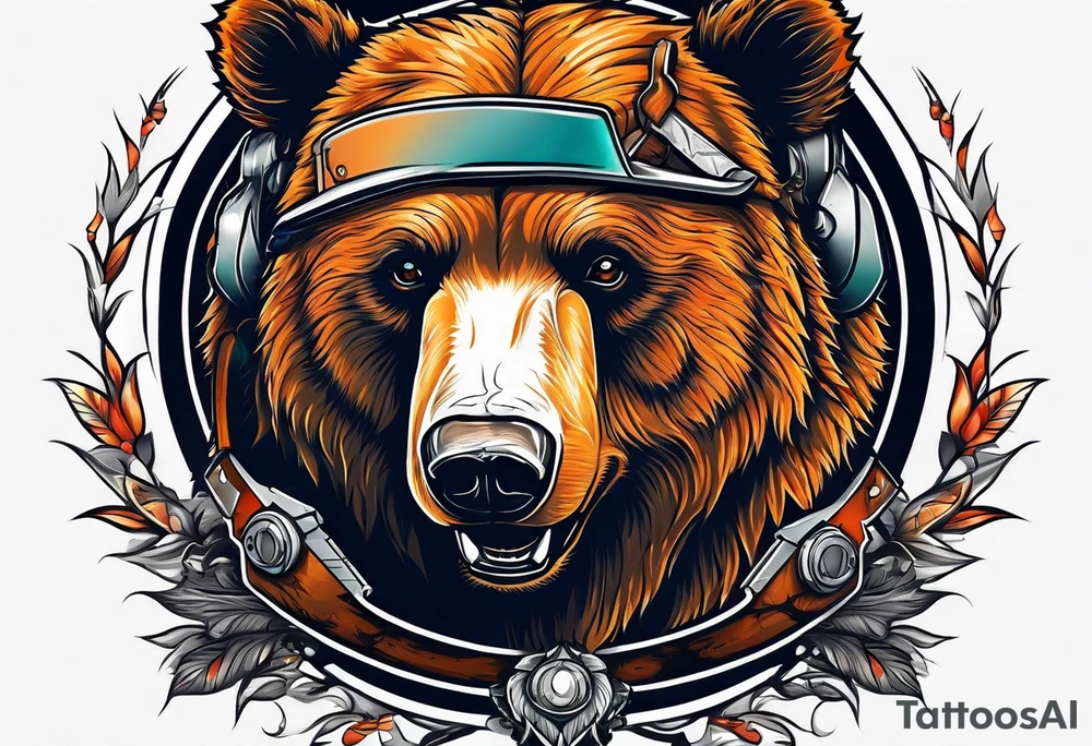 Bear with a chainsaw tattoo idea