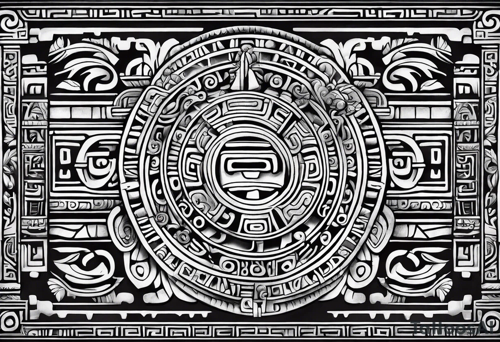 Simple ancient Mayan hieroglyph tattoo idea