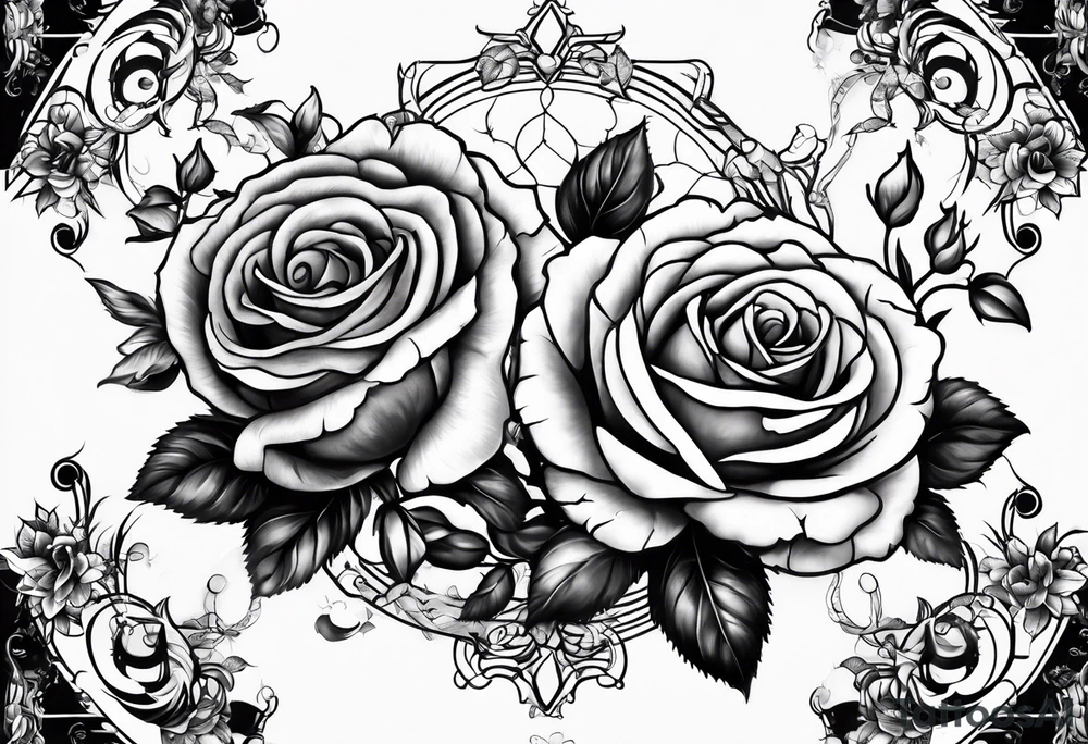 Gemini constellation made of roses tattoo idea
