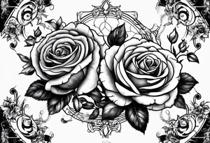 Gemini constellation made of roses tattoo idea