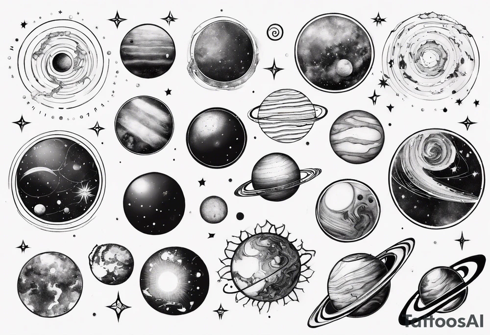 solar system tattoo idea