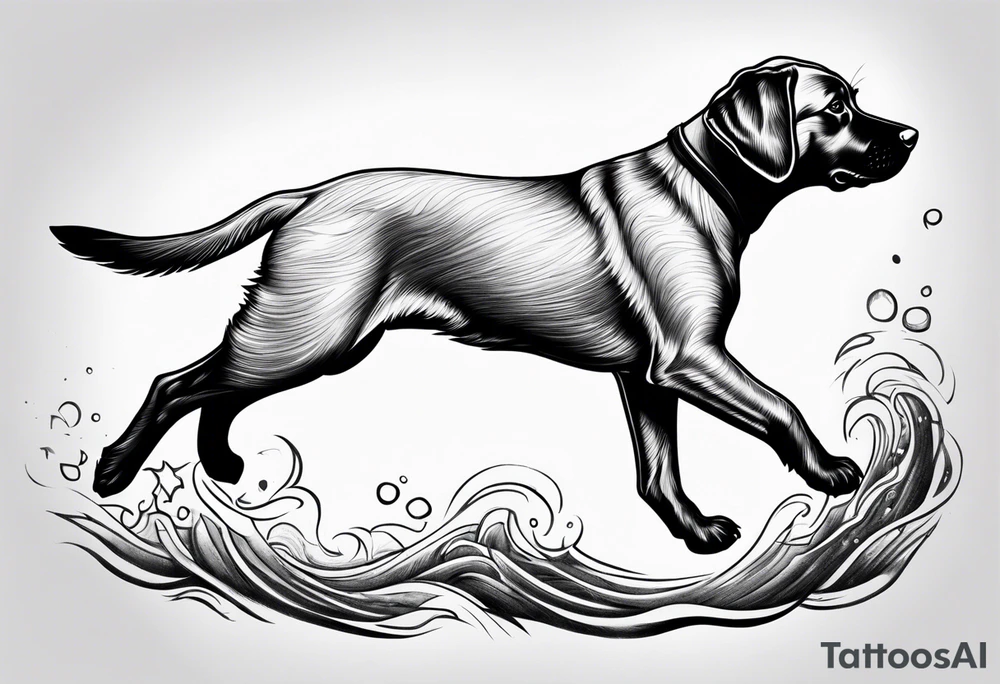 Labrador puppy jumping tattoo idea