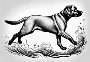 Labrador puppy jumping tattoo idea
