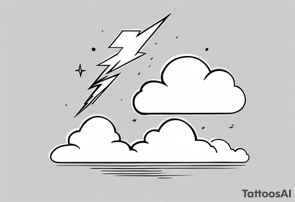 A lightning bolt striking from clouds. tattoo idea