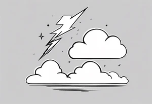 A lightning bolt striking from clouds. tattoo idea