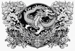 dragao entre cerejeiras tattoo idea
