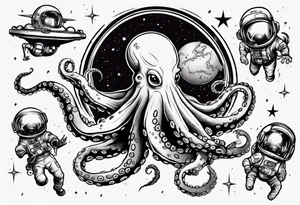 Octopus attacking an astronaut tattoo idea