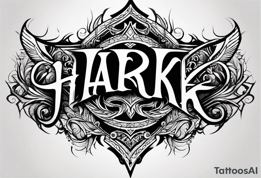 A tattoo with the word "HARK" tattoo idea