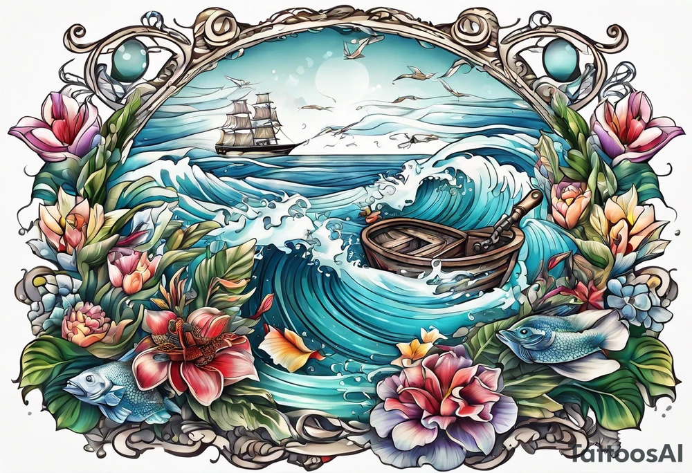 Everything I love is on the table 
Everything I love is out to sea tattoo idea