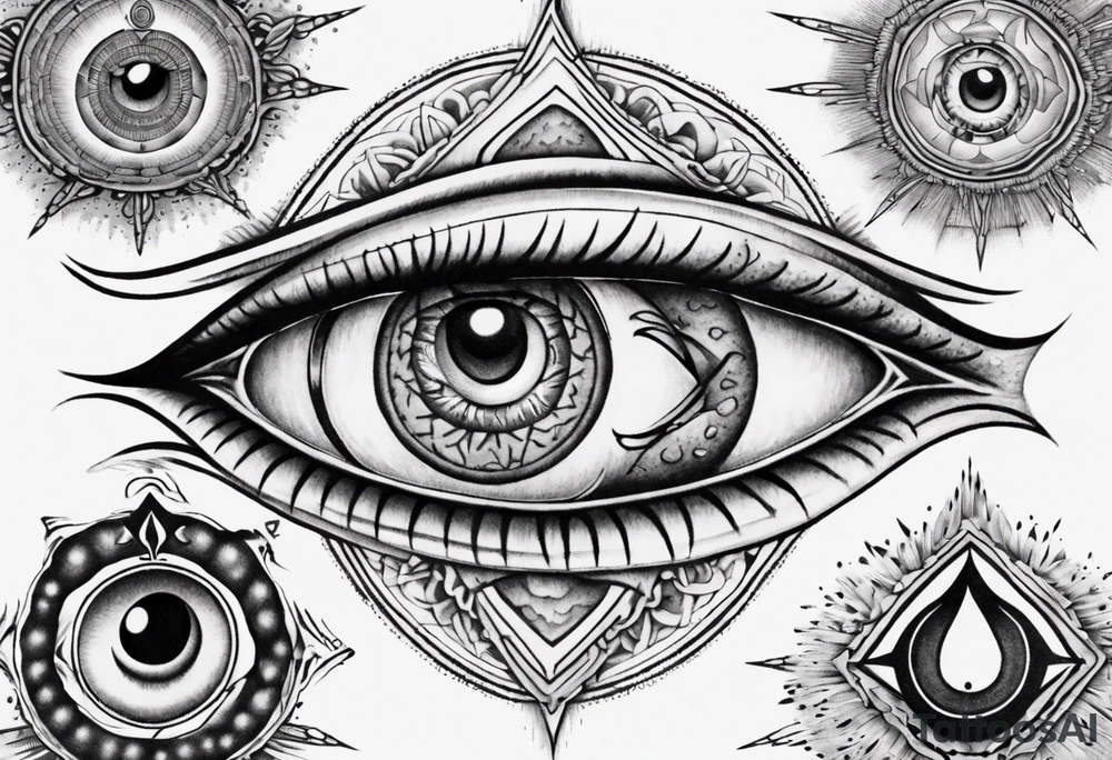 Third eye appearing inside eye tattoo idea