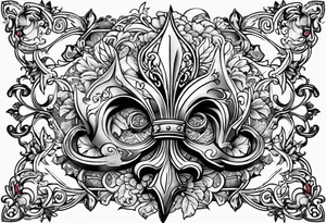 Fleur de lis with designs around tattoo idea