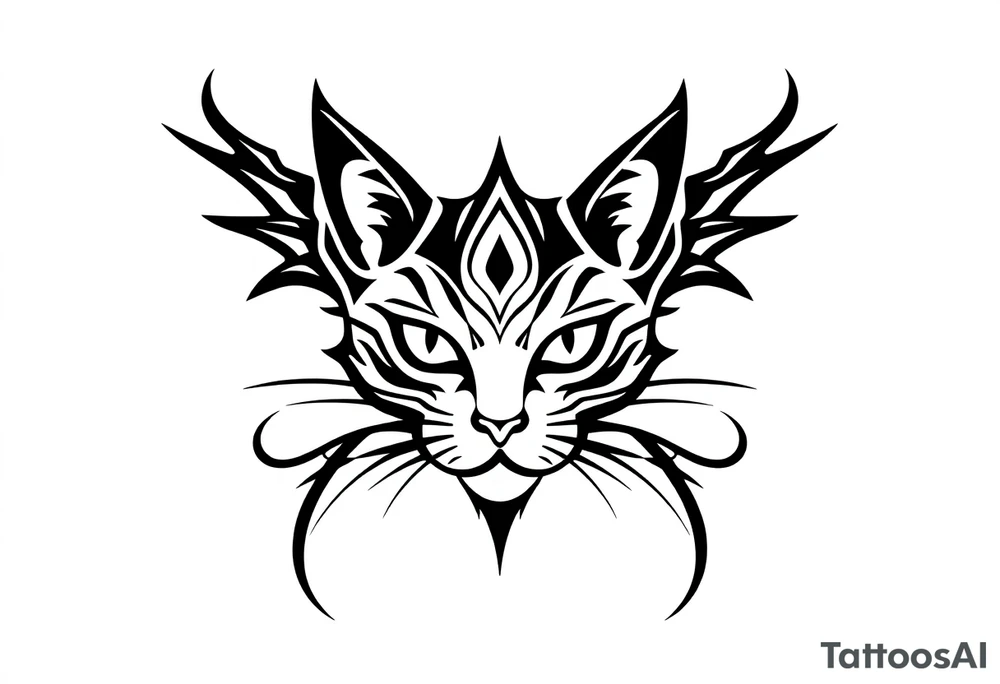 Adorable luna cat tattoo idea