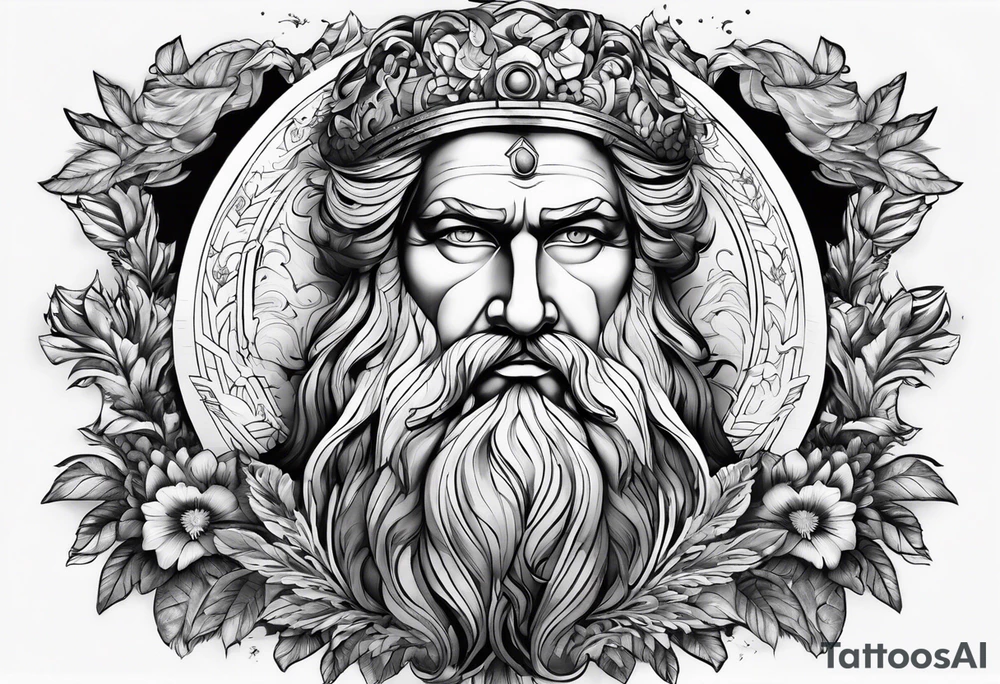 Zeus with background make it nice tattoo idea