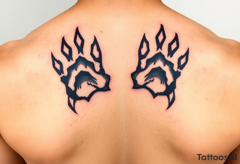 Lion paw prints tattoo idea