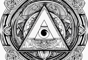 triangle and spiral tattoo idea