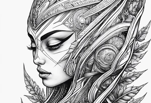 Weed buds aliens tattoo idea