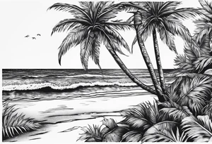 palm tree but remove leaves tattoo idea