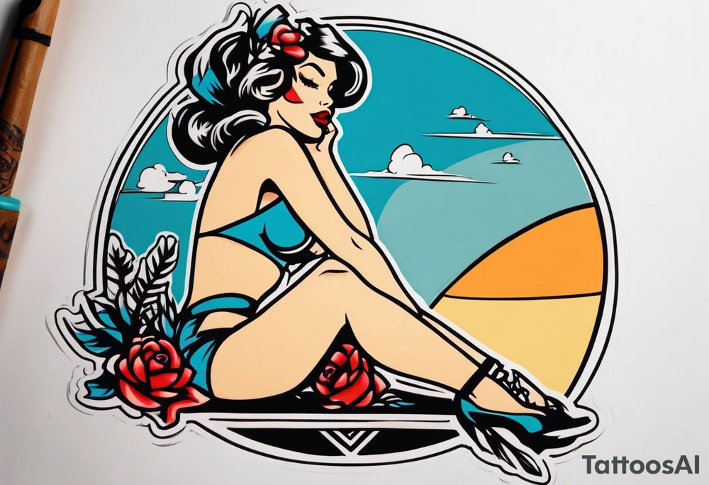 pinup girl tattoo idea