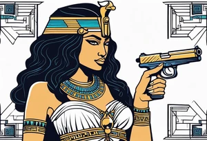 Egyptian goddess with a gun tattoo idea
