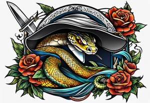 snake and dagger tattoo idea