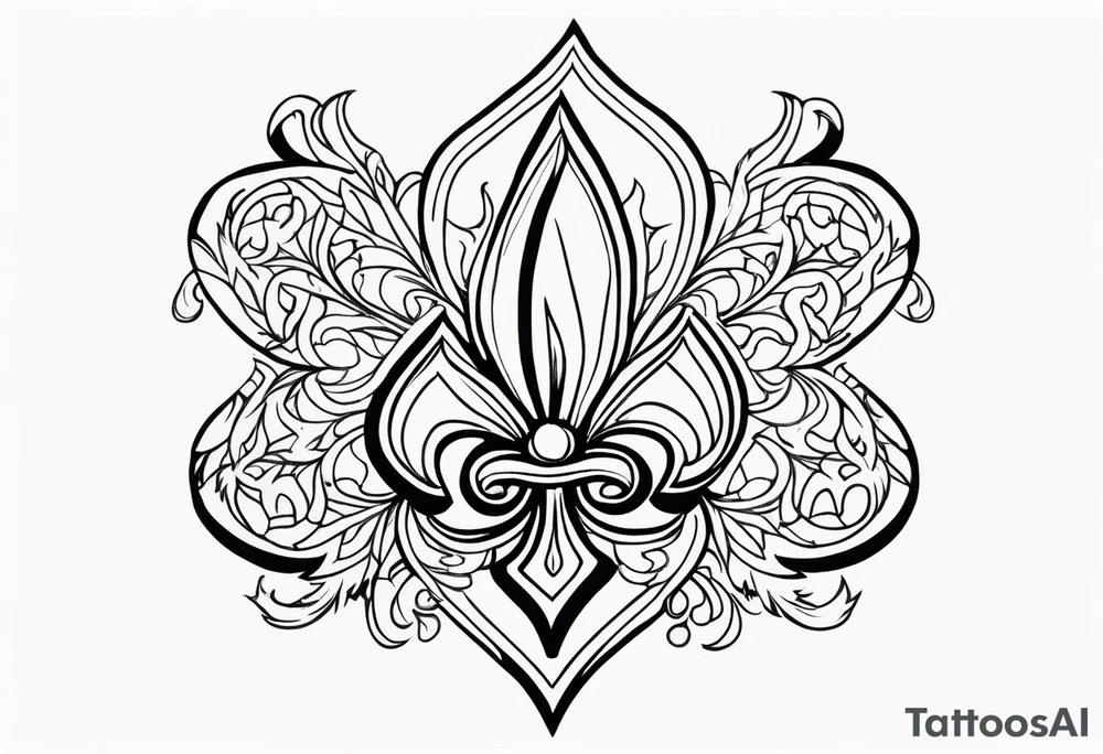 Fleur de lys celtique en flamme tattoo idea