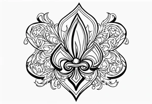 Fleur de lys celtique en flamme tattoo idea