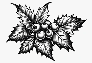 holly berry stalk tattoo idea