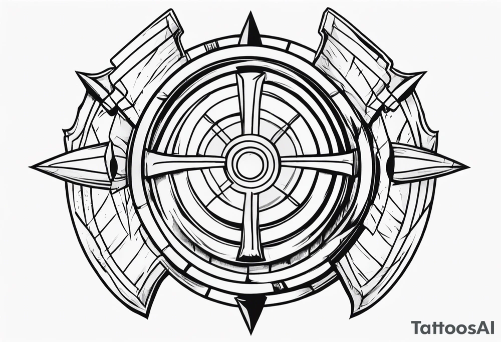 Spartan shield with spears tattoo idea