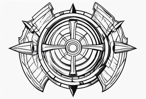 Spartan shield with spears tattoo idea